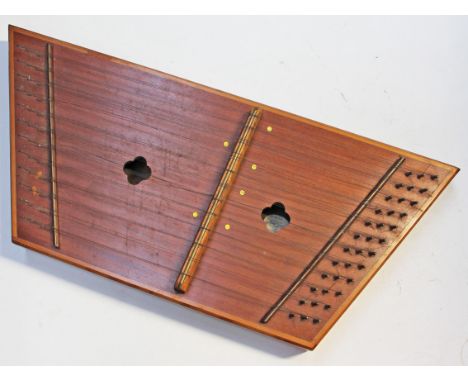 A zither type string instrument, label inside 'Chris Jones Ulverston Cumbria 1983', length 89cm. Condition - out of tune...