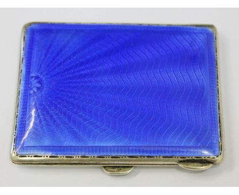 An Art Deco hallmarked silver and enamel cigarette case.