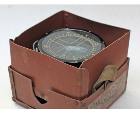 A boxed binacle compass.