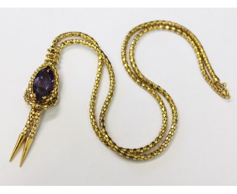 An 18ct gold amethyst pendant and chain, length 56cm, gross wt. 21.7g.