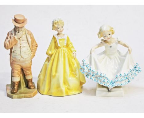 A group of three Royal Worcester figures, height 16cm, 17cm & 18cm. Condition - very good, no chips, cracks nor any signs of 