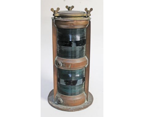 A Seahorse starboard lamp, height 50cm.