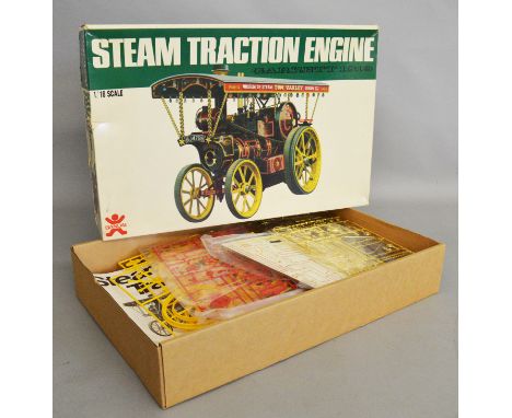 Bandai Classic Car Series 17 Steam Traction Engine 1919 Garrett 1:16 scale plastic model kit. Appears unstarted and complete,