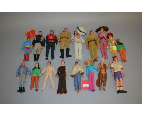 Quantity of assorted action figures: five Gabriel Lone Ranger figures; Marx Best of the West Jay West; two Hong Kong made Nat