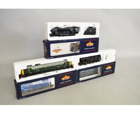 OO gauge. Three Bachmann BR locomotives: Class 40 Diesel D325 BR green in incorrect box; 32-352 4MT 2-6-4T BR black '80032'; 