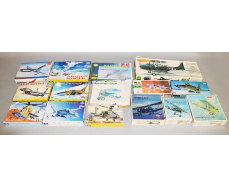 15 x plastic model kits, all air crafts by Italeri, K&amp;B etc. All boxed and appear complete. (Not checked). 