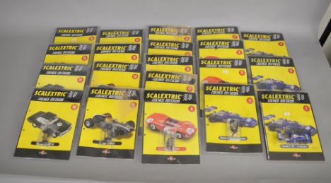 Altaya Scalextric Coches Miticos partwork, a number of sets to build slot cars: 1-4, Tyrrell P-34 G Ruedas; 5-8 Ferrari GT 33