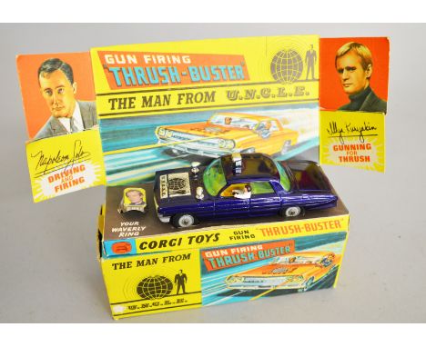 Corgi 497 The Man From UNCLE Gun Firing Thrush Buster, in blue with decal to bonnet and plastic lamps, with Waverly ring. Mod