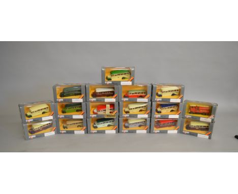 17 x Corgi Classics Bedford OB Type Coach. Boxed and VG.
