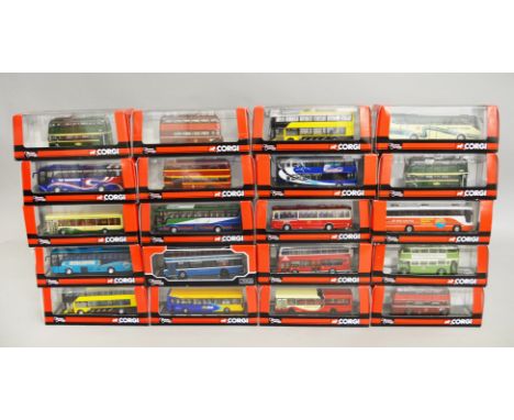 20 x Corgi Original Omnibus Company diecast model buses. Boxed and E.
