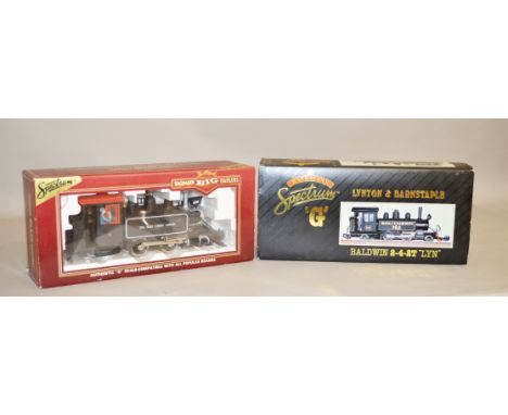 G gauge. Two Bachmann Spectrum Baldwin 2-4-2T  locomotives: 81598 Coal Creek Lumber Company; Southern 762 'Lyn'. Boxed, appea
