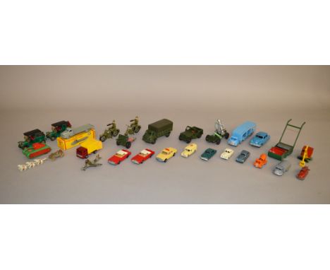 A boxed Dublo Dinky Toys 066 Bedford Flat truck G+ in F/G+ box together with a quantity of unboxed vintage diecast and tinpla