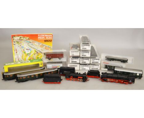 HO Gauge. Ten boxed Fleischmann items of Rolling Stock and Passenger Coaches including 5061K/5062K/5063K/5064K/5301/5051/5052