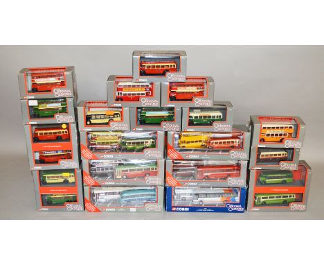 19 x Corgi Original Omnibus Company diecast model buses, mainly multipacks. Boxed and VG.