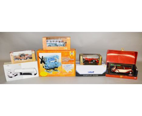 A mixed group of boxed models including a Guiloy BMW 327 Cabriolet  (1937), a First Gear White 3000 Tractor with Tank trailer