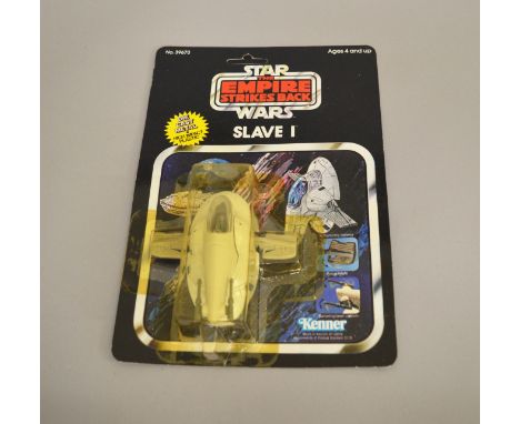 Kenner Star Wars The Empire Strikes Back Slave I diecast model. E, sealed in VG yellowed bubble on VG unpunched card.