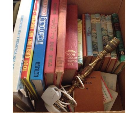 BOX OF BOOKS AND A LAMP   RFI