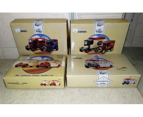 Corgi Toys:  a 70th Anniversary Premier Omnibus set; 3 similar sets 