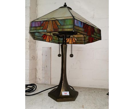 An Art Deco style lamp and shade 