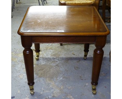 A mahogany lamp table on turned legs, by Charles Barr 