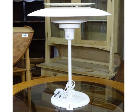 A mid-century design painted metal table lamp (working order), H49cm 