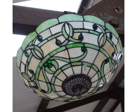 A Tiffany style leadlight ceiling lamp shade 