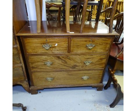 An Edwardian mahogany 4-drawer chest on bracket feet, W90cm 