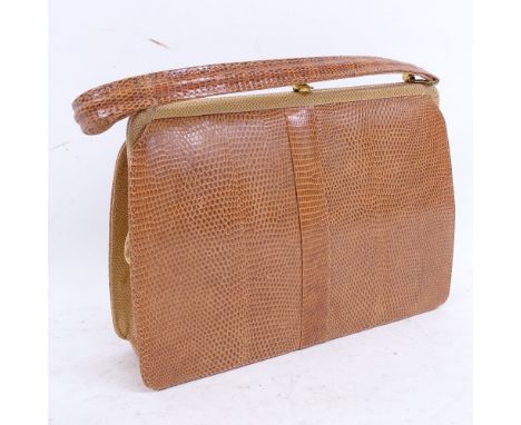 A Vintage Mappin &amp; Webb Ltd snakeskin handbag, boxed 