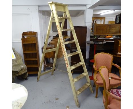 A Vintage painted pine step ladder 