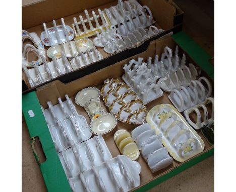 A large quantity of porcelain toast racks, including Burleigh Ware etc (approx 30) 