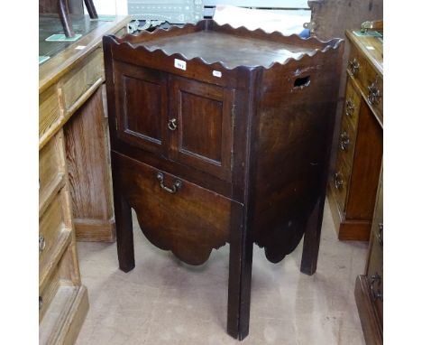 A George III mahogany tray-top commode, W53cm, H80cm 
