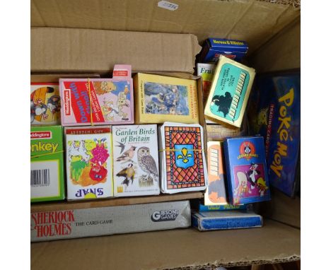 A Bridge set in wooden box, and over 50 complete sets of card games and playing cards 