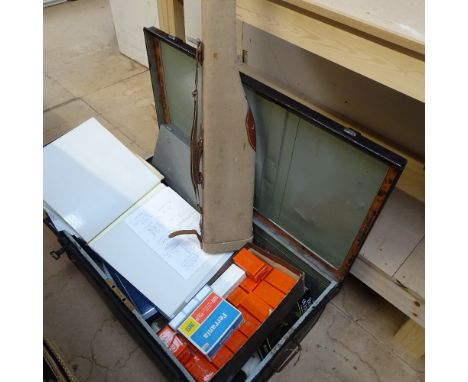 A tin trunk containing scrapbooks and photographs relating to the life of T G Tickler, JP and Mayor of Grimsby, other scrapbo