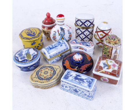 A collection of Del Prado ceramic trinket boxes 