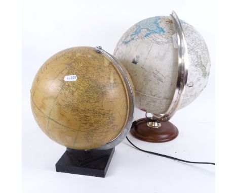 2 Vintage globes, including Philips 10"Q Challenge Globe example (2) 