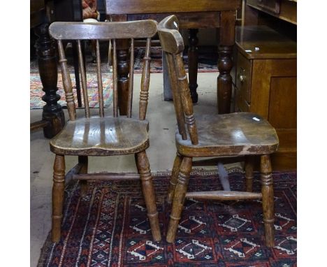 A pair of children's stick-back Windsor chairs 