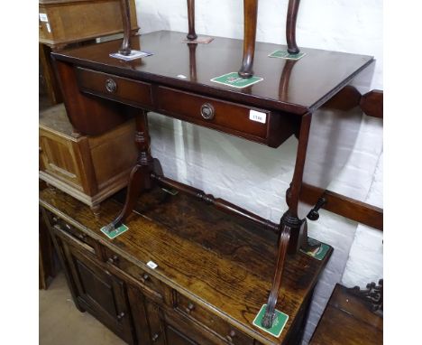 A reproduction mahogany sofa table, W83cm, H74cm 