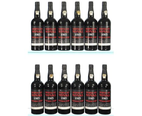 1985 Quinta do Noval, Vintage Port 12x75clWine Society labels which are part of the main label.   