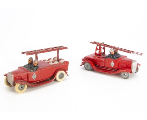 CIJ Ref No.2/9/3 Flour &amp; Plaster Renault Fire Engine, red body, silver grille, 'Renault' diamond decals, six hose reels, 