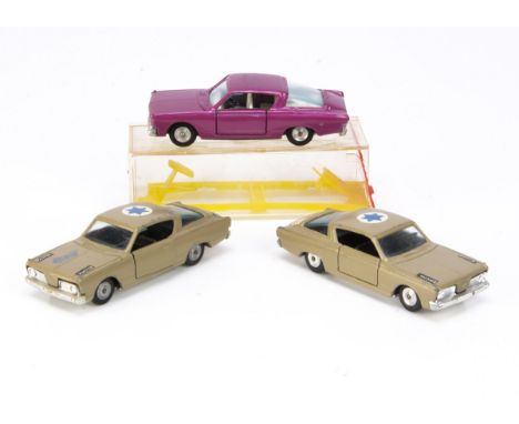 Gamda Koor Sabra Super Car Plymouth Barracuda's, 8114 Plymouth Barracuda, metallic purple, white interior, spun hubs, in orig