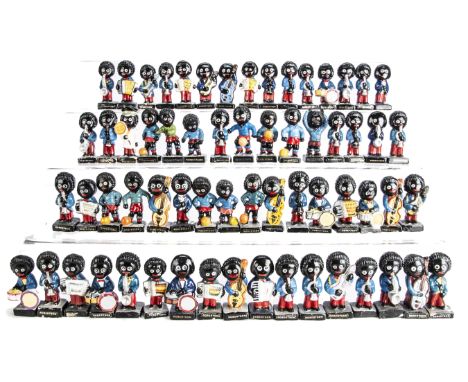 Robertson's Golly Figurines, including fifty band figures, twelve footballers and one Lollipop Man, majority are hand painted