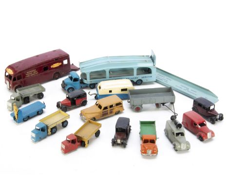 Dinky Toy Commercials, including 982 Pullmore Car Transporter, 794 Loading Ramp, 33w/415 Mechanical Horse &amp; Open Wagon (3