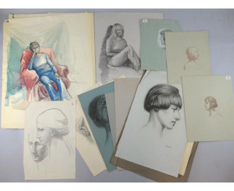  Frank Jameson folio of portrait sketches, (Studio sale 10th May 1994, W. H. Lane & Son'.)  