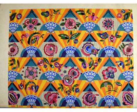 1920's and later wallpaper and textile designs, including two wallpaper designs by Clarence Blackburn (1914-1984), whose mari
