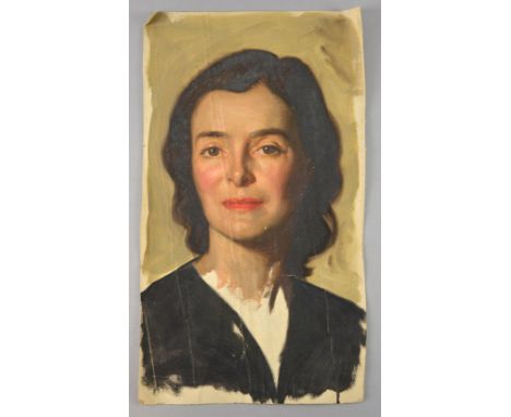 1920's portrait of a women oil on canvas unsigned  19cm x 27cm   