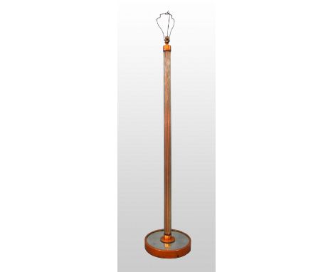Art Deco copper and glass standard lamp on mirrored base 153cm high 