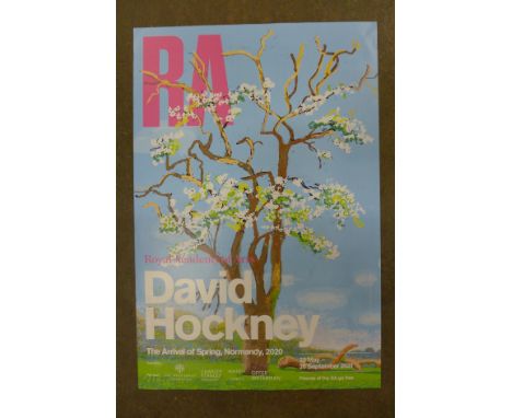 A David Hockney Royal Academy exhibition poster, The Arrival of Spring, 2020, 20 x 30", unframed 