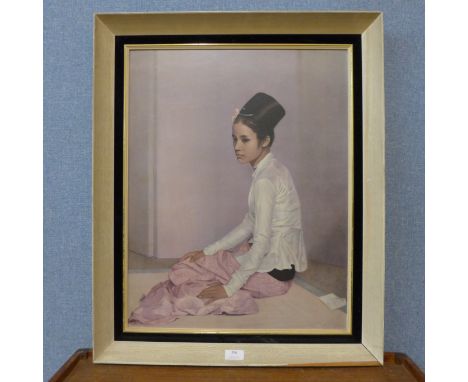 A Sir Gerald Kelly print, Saw Ohn Nyum, framed 