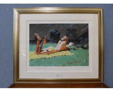 A signed limited edition Rolf Harris print, Just A Perfect Day, no.173/195, framed 