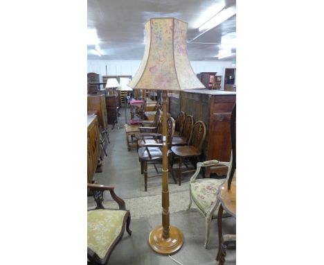 A beech standard lamp 